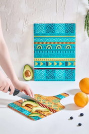 Hermia Juego de tablas de cortar African2 de vidrio templado (2 piezas)